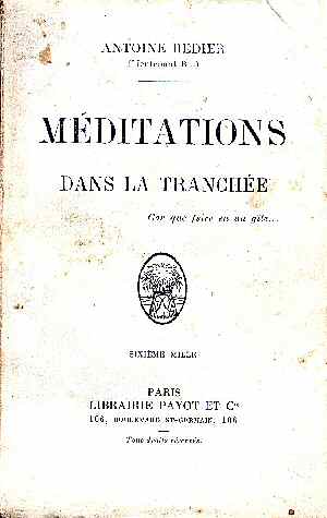 Méditations dans la Tranchée (Antoine Redier - Ed. 1916)